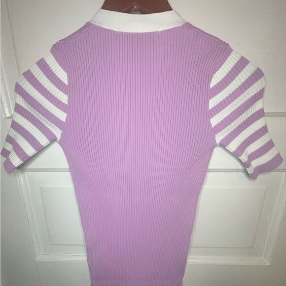 Amanda Uprichard Ribbed V Neck Dress in Lavender Size S - Picture 10 of 11